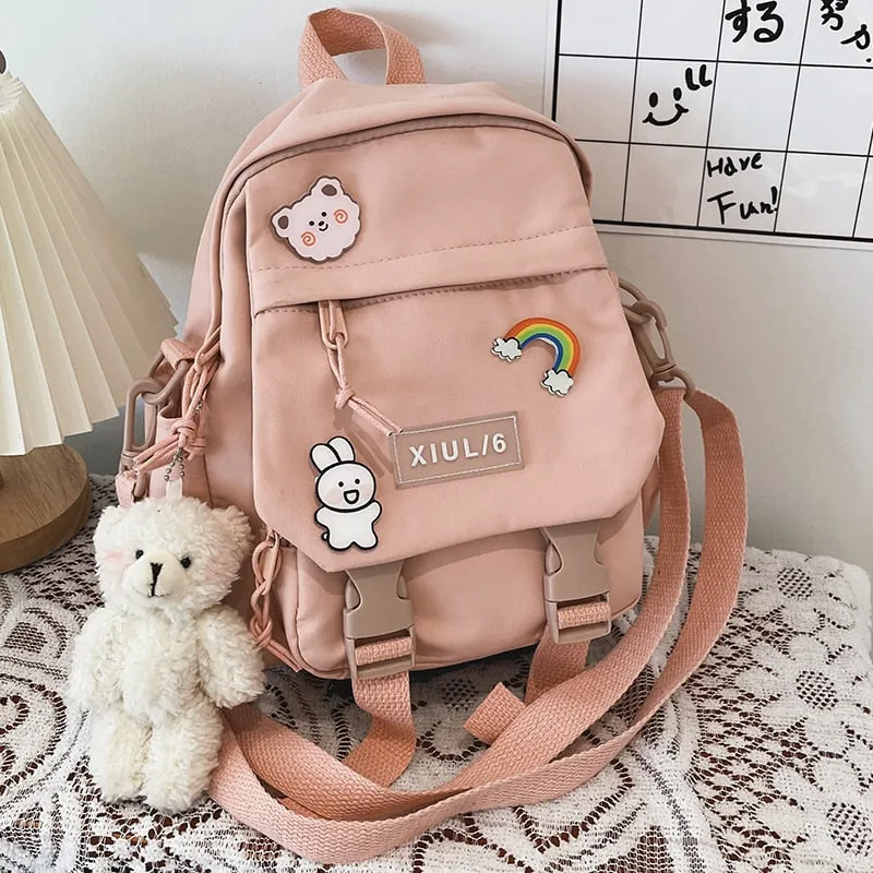 Small Backpack Women Cute Multifunctional Dual-use School Bags for Teenage Girls Student Kawaii Mini Travel Backpacks Ruckpack