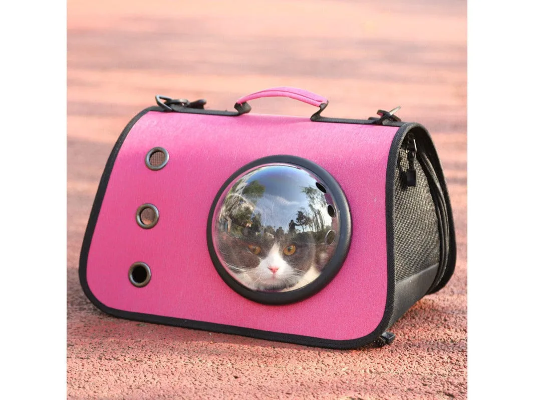 Three-Hole Breathable Linen Space Cover Foldable Cat Bagpet Carriers 40*25*25Cm