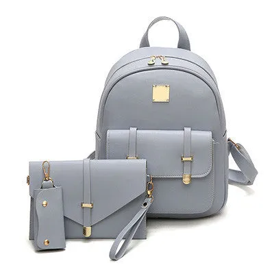 Women Backpack Cute 3 Sets Bag School