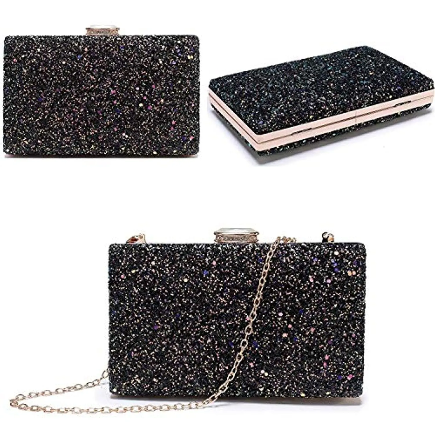 Women Sparkling Clutches Elegant Glitter Evening Handbags